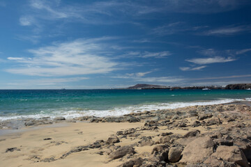 Fototapeta na wymiar Playa del Pozo in Playa Blanca, Papagayo Beach (Lanzarote, Canary Islands)