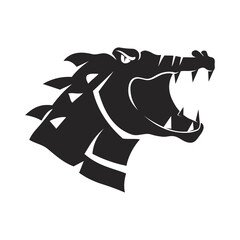 Crocodile Head Angry mascot sport design Template Isolated