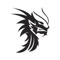 Naklejka premium Dragon head Fire Angry mascot Design Template Isolated
