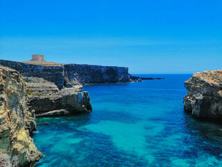 Fototapeta na wymiar Comino Island Malta, Edge of the world