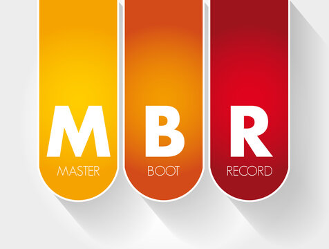 MBR - Master Boot Record acronym, technology concept background
