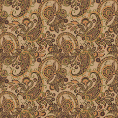 Paisley Floral oriental ethnic Pattern. Seamless Vector Ornament. Indian fabric patterns.