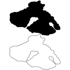Greek Island of Lesbos (Lesvos) map vector illustration, scribble sketch  Lesbos island