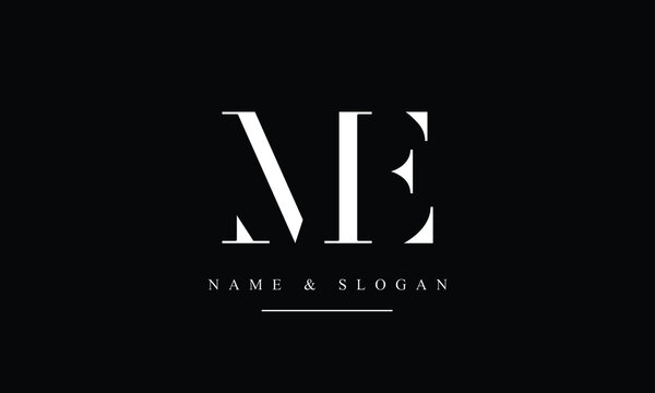 ME EM abstract vector logo monogram template