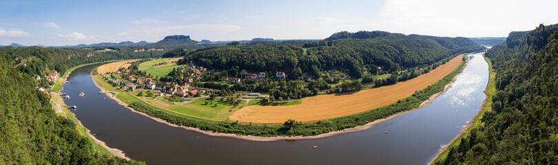 Elbe river bend view in Kurort Rathen
