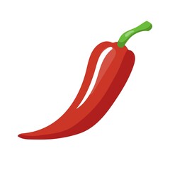 Red hot pepper isolated on white background Vector Illustration