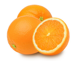 Orange fruit isolated on the white background.