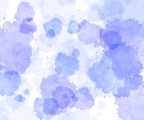 Fototapeta premium Abstract blue watercolor splash background. Real watercolor texture. Watercolor splashes and texture dots. Artistic hand drawing background.