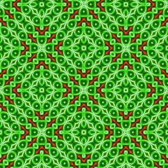 Seamless pattern with symmetric geometric ornament.
