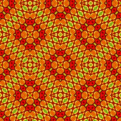 Seamless pattern with symmetric geometric ornament.
