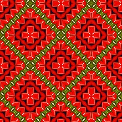 Seamless pattern with symmetric geometric ornament.
