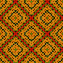 Seamless pattern with symmetric geometric ornament.
