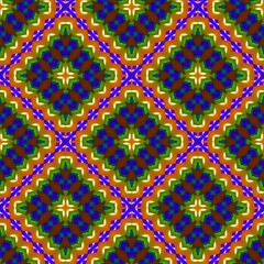 Seamless pattern with symmetric geometric ornament.
