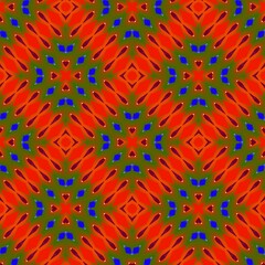 Seamless pattern with symmetric geometric ornament.
