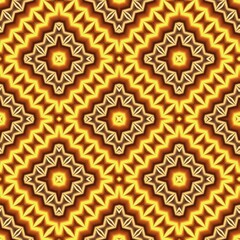 Seamless pattern with symmetric geometric ornament. 