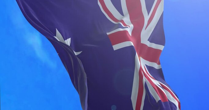 The flag of Australia is based on the British maritime Blue Ensign – a blue field with the United Kingdom flag in the canton or upper hoist quarter – augmented with a large white seven-pointed star.