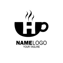 initial Letter H logo design. for coffee shop and company logos. vector