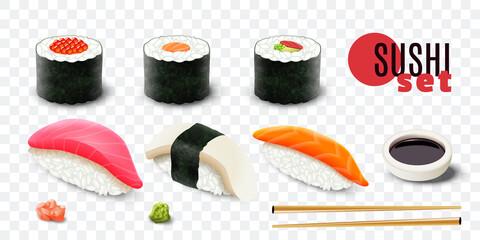 Realistic Sushi Set
