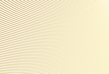 Obraz premium Abstract gold color warped Diagonal Striped Background. Vector curved twisted slanting, waved lines texture. Brand new style for your business design.
