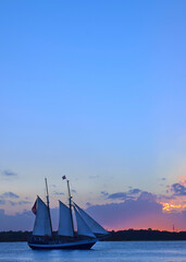 Schooner Sails Under Bridge in Saint Augustine Florida View II.