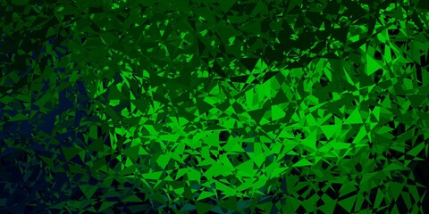 Dark green vector pattern with polygonal shapes.