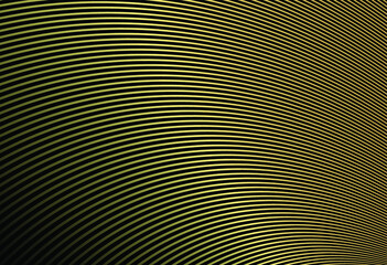 Abstract gold color warped Diagonal Striped Background. Vector curved twisted slanting, waved lines texture. Brand new style for your business design.