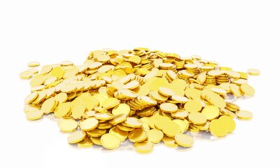 A lot of gold coins, 3d golden finance cash. money jackpot.