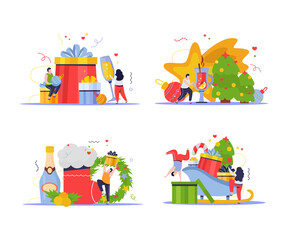 Fototapeta premium Christmas New Year Compositions