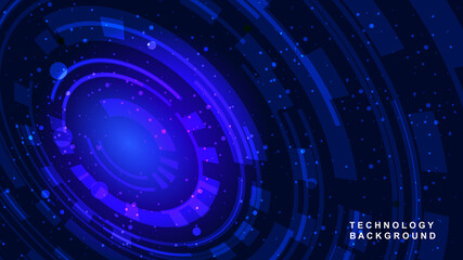 abstract blue technology  background with circles , 3d illustration , digital background 