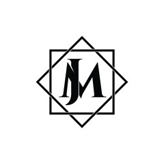 Letter JM luxury logo design vector