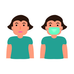 Entry without a mask is prohibited. Vector image. Flat design illustration. Covid-19 theme icon.