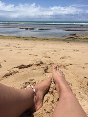 feet in sand