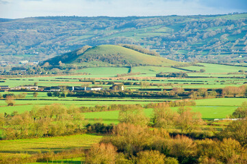 Fototapeta na wymiar Winter landscape, Cheddar Valley and Mendip Hills, Somerset, England