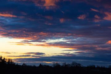 sundown colorful sky