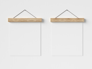 Double Poster Hanger 3D render Mockup copy