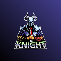 Knight mascot logo e-sport gaming vector, Knight logo design, Knight icon