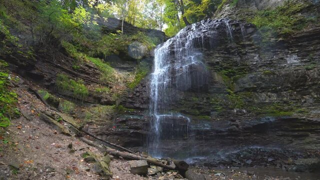 Water gently cascades over Tiffany Falls