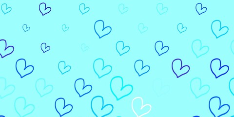 Light Blue, Red vector backdrop with sweet hearts.