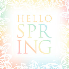 hello spring background with hello spring lettering vector illustration