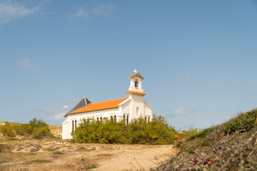 dax, beach, dessert isolated, landes, basque country, dune grass, dunes, church, church building,...