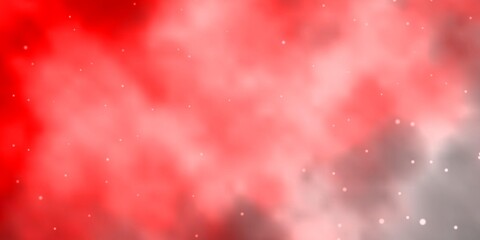 Light Red vector background with colorful stars.