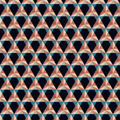Polygon seamless pattern with cute color palettes. Vector background.
