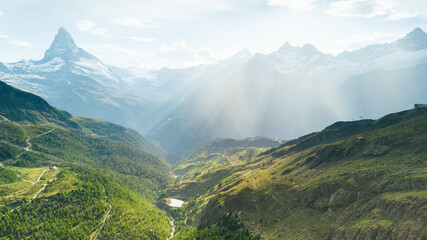 Matternhorn mountain in Switzerland from above