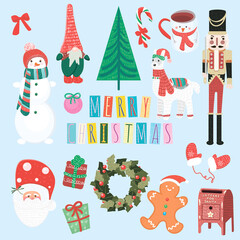 vector set with christmas icons