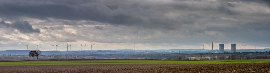 Fototapeta na wymiar panorama view of energy skyline