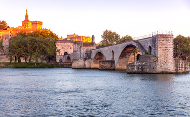 Avignon. Bridge of St. Benezet over the Rhone River.