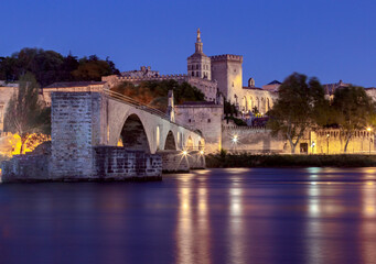 Fototapeta na wymiar Avignon. Bridge of St. Benezet over the Rhone River.