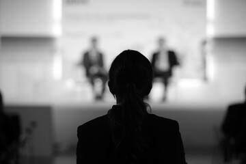 silhouette of a person in a social event