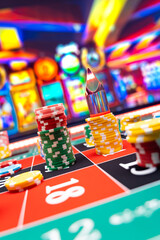 Roulette table close up at the Casino