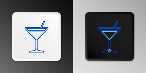 Line Martini glass icon isolated on grey background. Cocktail icon. Wine glass icon. Colorful outline concept. Vector.